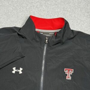 Texas Tech Jacket Mens Large Under Armour Full Zip Stretch Red Raiders Stretch